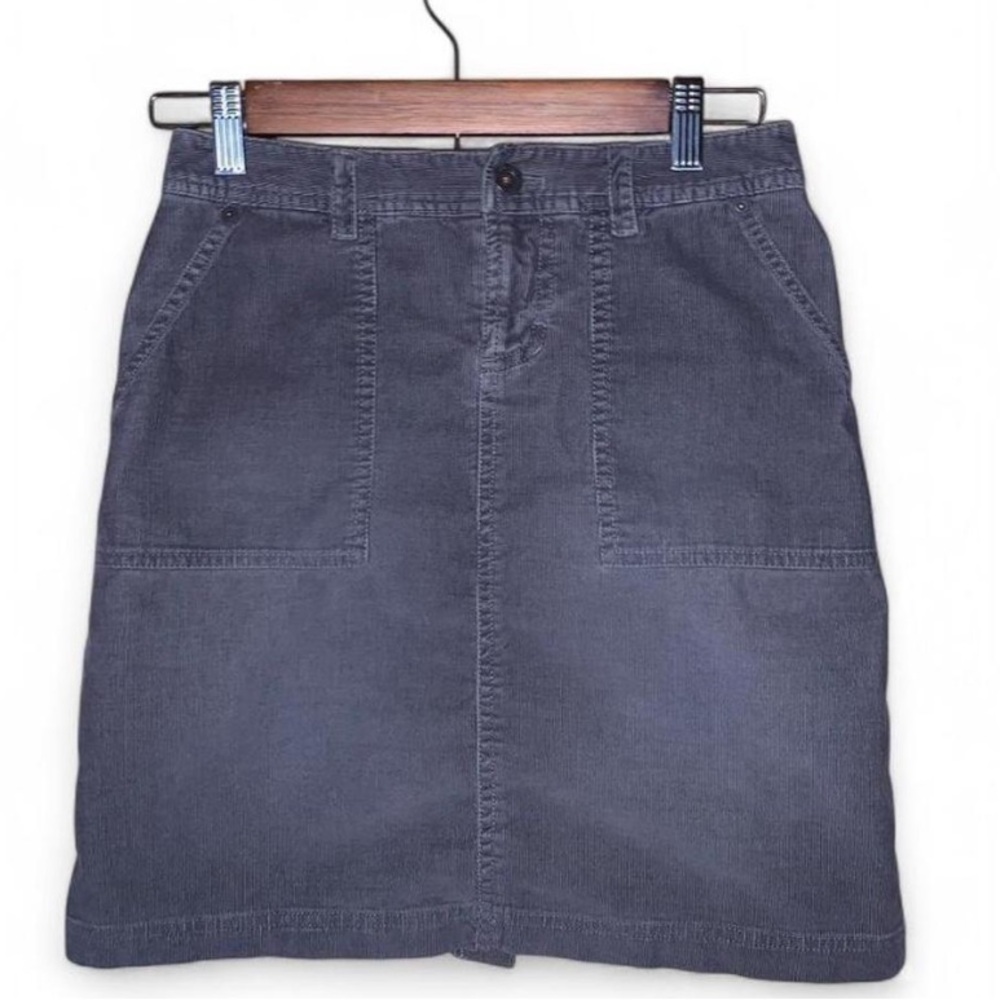 XS North Face Corduroy Skirt Womens Gray Split Hem Midi Short Casualwear